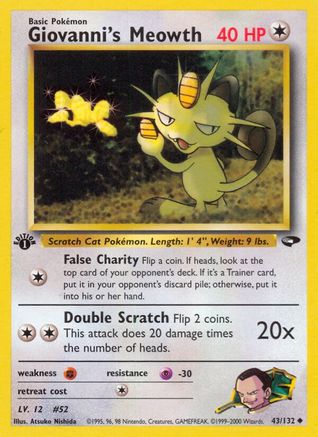 Giovanni's Meowth (43/132) [Gym Challenge Unlimited]-1