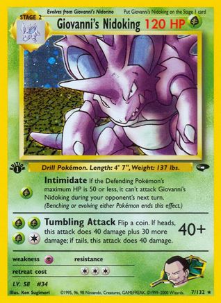 Giovanni's Nidoking 007  - Unlimited Holofoil Gym Challenge - Holo Rare-1