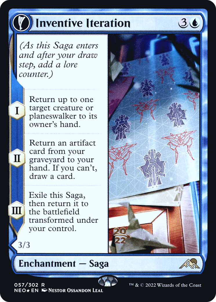 Inventive Iteration // Living Breakthrough [Kamigawa: Neon Dynasty Prerelease Promos]-3