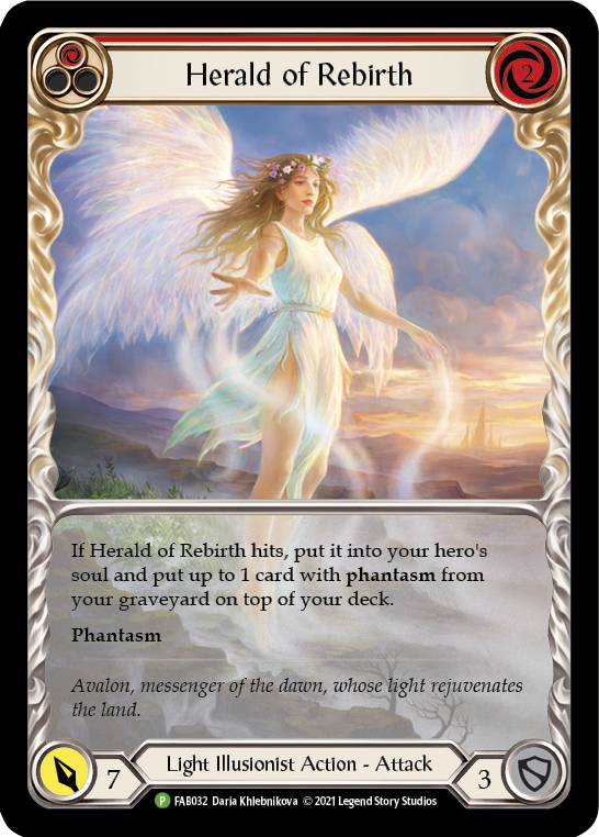 Herald of Rebirth (Red) [FAB032] (Promo)  Rainbow Foil-1