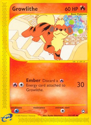 Growlithe (51/147) [Aquapolis]-1