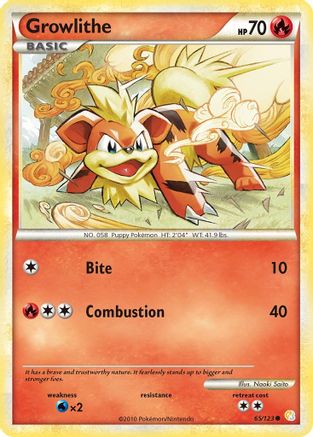 Growlithe (65/123) [HeartGold & SoulSilver: Base Set]-1