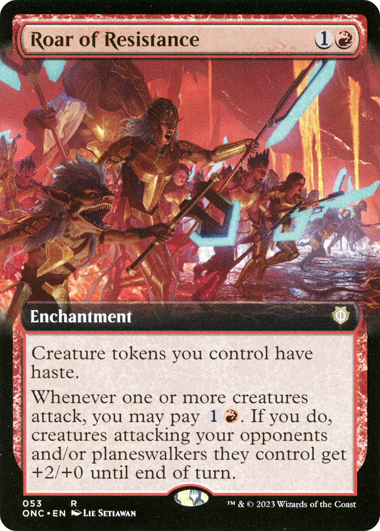 Roar of Resistance (Extended Art) [Phyrexia: All Will Be One Commander]-1
