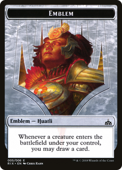 Huatli, Radiant Champion Emblem [Rivals of Ixalan Tokens]-1