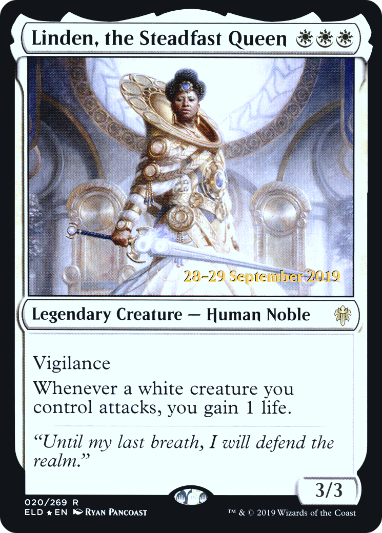 Linden, the Steadfast Queen [Throne of Eldraine Prerelease Promos]-1