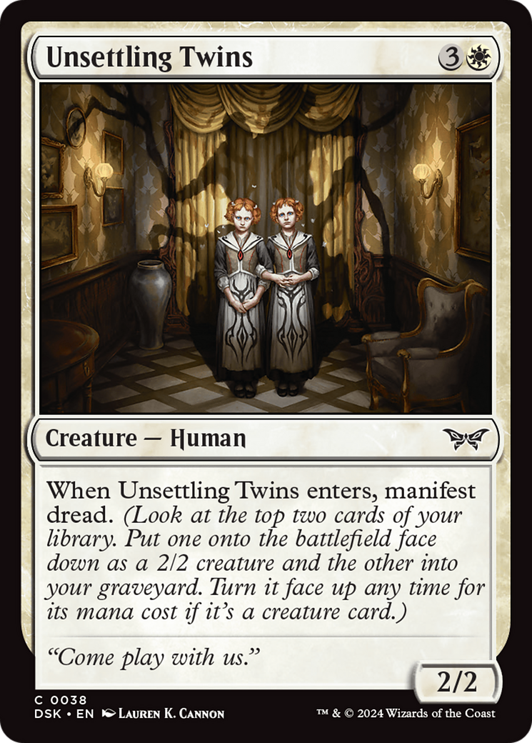 Unsettling Twins (DSK-038) - Duskmourn: House of Horror Foil-1