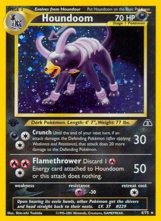 Houndoom (4)  - Unlimited Holofoil Neo Discovery - Holo Rare