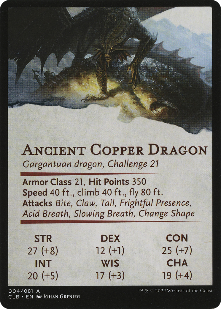 Ancient Copper Dragon // Ancient Copper Dragon (ACLB-004) - Battle for Baldur's Gate Art Series (Borderless) Foil-2