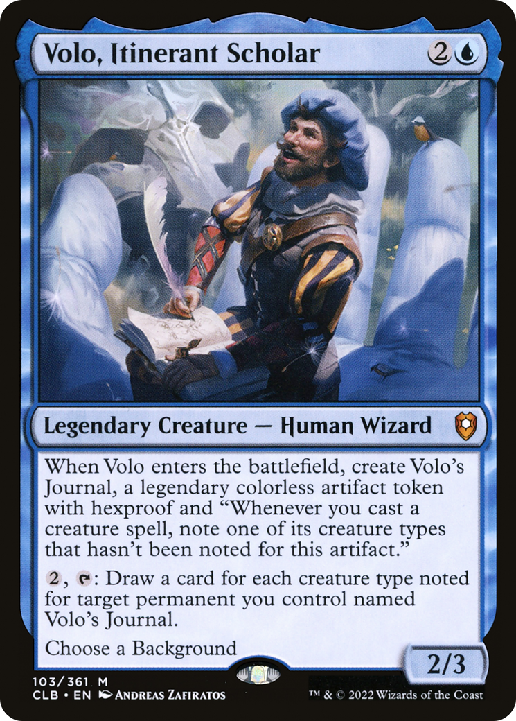 Volo, Itinerant Scholar (CLB-103) - Commander Legends: Battle for Baldur's Gate Foil-1