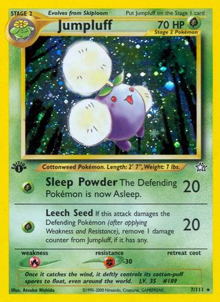 Jumpluff 007  - Unlimited Holofoil Neo Genesis - Holo Rare-1