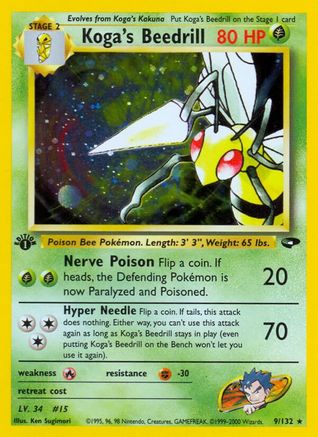 Koga's Beedrill (9/132) [Gym Challenge Unlimited]-1