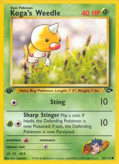 Koga's Weedle (82/132) [Gym Challenge 1st Edition]-1
