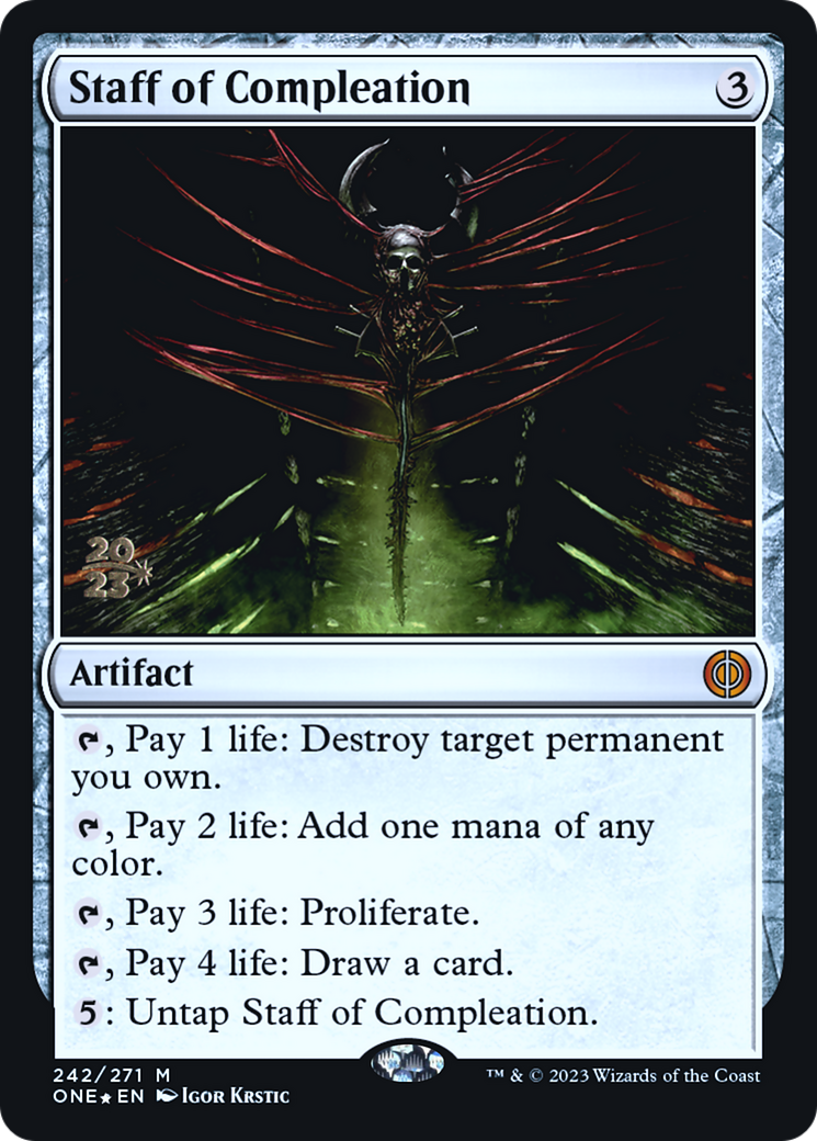 Staff of Compleation [Phyrexia: All Will Be One Prerelease Promos]-1