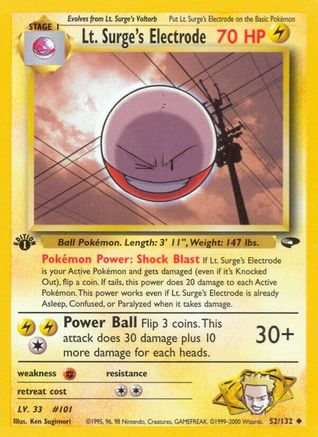 Lt. Surge's Electrode (52/132) [Gym Challenge 1st Edition]-1