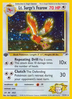 Lt. Surge's Fearow 007  - Unlimited Holofoil Gym Heroes - Holo Rare-1