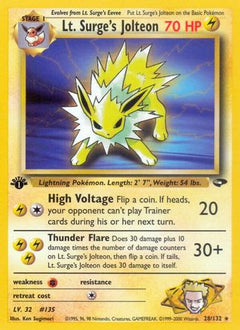 Lt. Surge's Jolteon (28/132) [Gym Challenge 1st Edition]-1