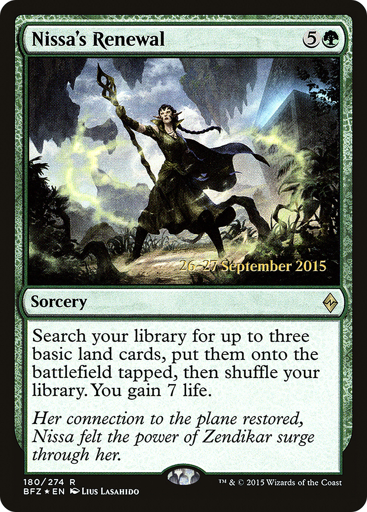 Nissa's Renewal [Battle for Zendikar Prerelease Promos]-1