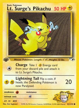 Lt. Surge's Pikachu (81/132) [Gym Heroes Unlimited]-1