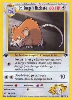 Lt. Surge's Raticate (53/132) [Gym Challenge Unlimited]-1