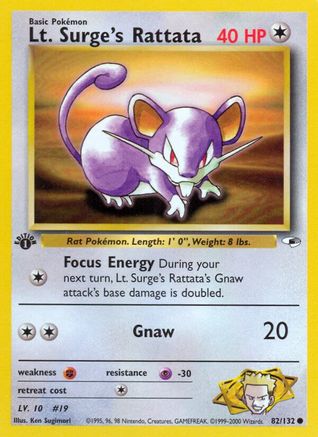 Lt. Surge's Rattata (82/132) [Gym Heroes 1st Edition]-1