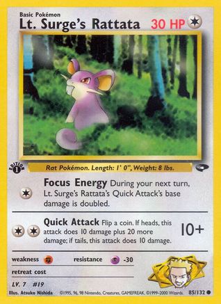 Lt. Surge's Rattata (85/132) [Gym Challenge Unlimited]-1