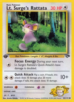 Lt. Surge's Rattata (85/132) [Gym Challenge 1st Edition]-1