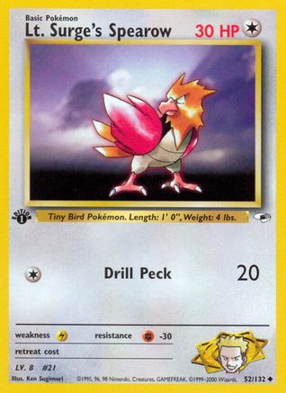 Lt. Surge's Spearow (52/132) [Gym Heroes Unlimited]-1