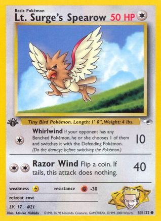 Lt. Surge's Spearow (83/132) [Gym Heroes 1st Edition]-1