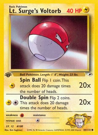 Lt. Surge's Voltorb (84/132) [Gym Heroes 1st Edition]-1