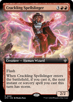 Crackling Spellslinger (Extended Art) [Outlaws of Thunder Junction Commander]-1
