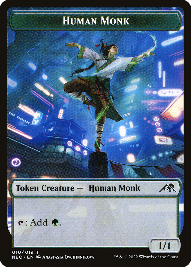 Human Monk Token [Kamigawa: Neon Dynasty Tokens]-1