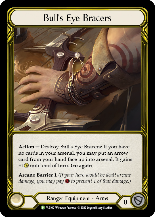 Bull's Eye Bracers (Golden) [FAB102] (Promo)  Cold Foil-1