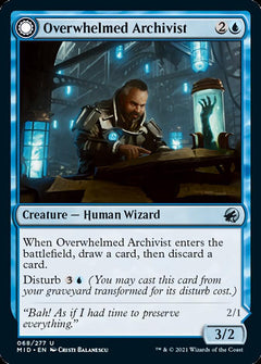 Overwhelmed Archivist // Archive Haunt [Innistrad: Midnight Hunt]-1