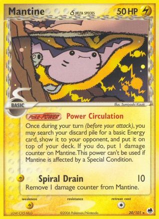 Mantine (20/101) (Delta Species) [EX: Dragon Frontiers]-1