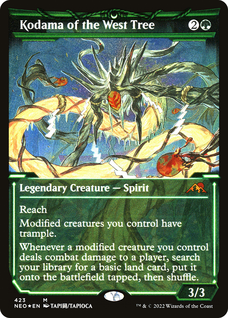 Kodama of the West Tree (NEO-423) - Kamigawa: Neon Dynasty: (Showcase) Etched Foil-1