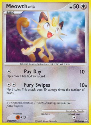 Meowth (106/146) [Diamond & Pearl: Legends Awakened]-1