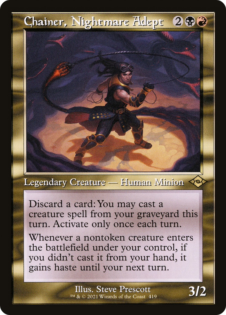 Chainer, Nightmare Adept (Retro Frame) (MH2-419) - Modern Horizons 2 Etched Foil-1