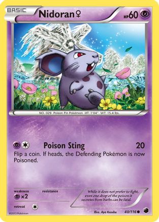 Nidoran (40/116) (Female) [Black & White: Plasma Freeze]-1