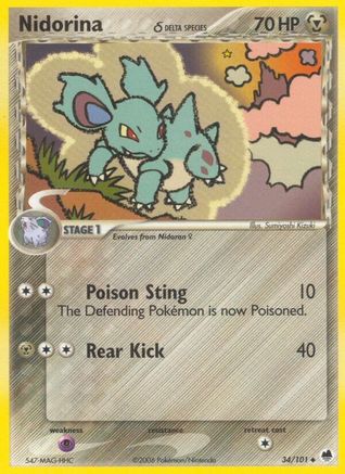 Nidorina (34/101) (Delta Species) [EX: Dragon Frontiers]-1