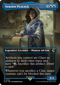 Senator Peacock (Borderless) [Ravnica: Clue Edition]-1