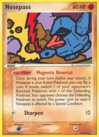 Nosepass (42/107) (Stamped) [EX: Deoxys]-1