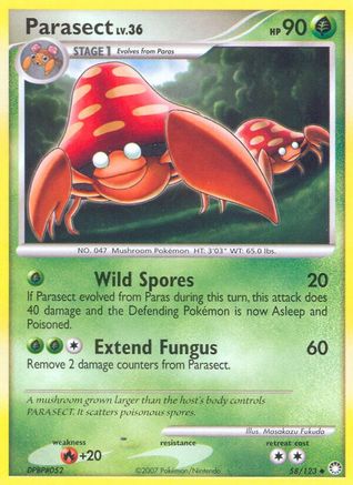 Parasect (58/123) [Diamond & Pearl: Mysterious Treasures]-1