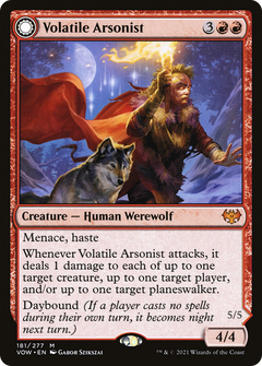 Volatile Arsonist (VOW-181) - Innistrad: Crimson Vow: (Double Faced Transform) Foil-3