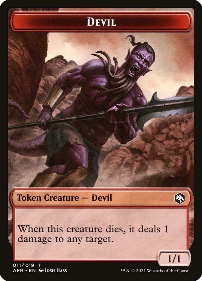 Devil // Ellywick Tumblestrum Emblem Double-Sided Token [Dungeons & Dragons: Adventures in the Forgotten Realms Tokens]-1
