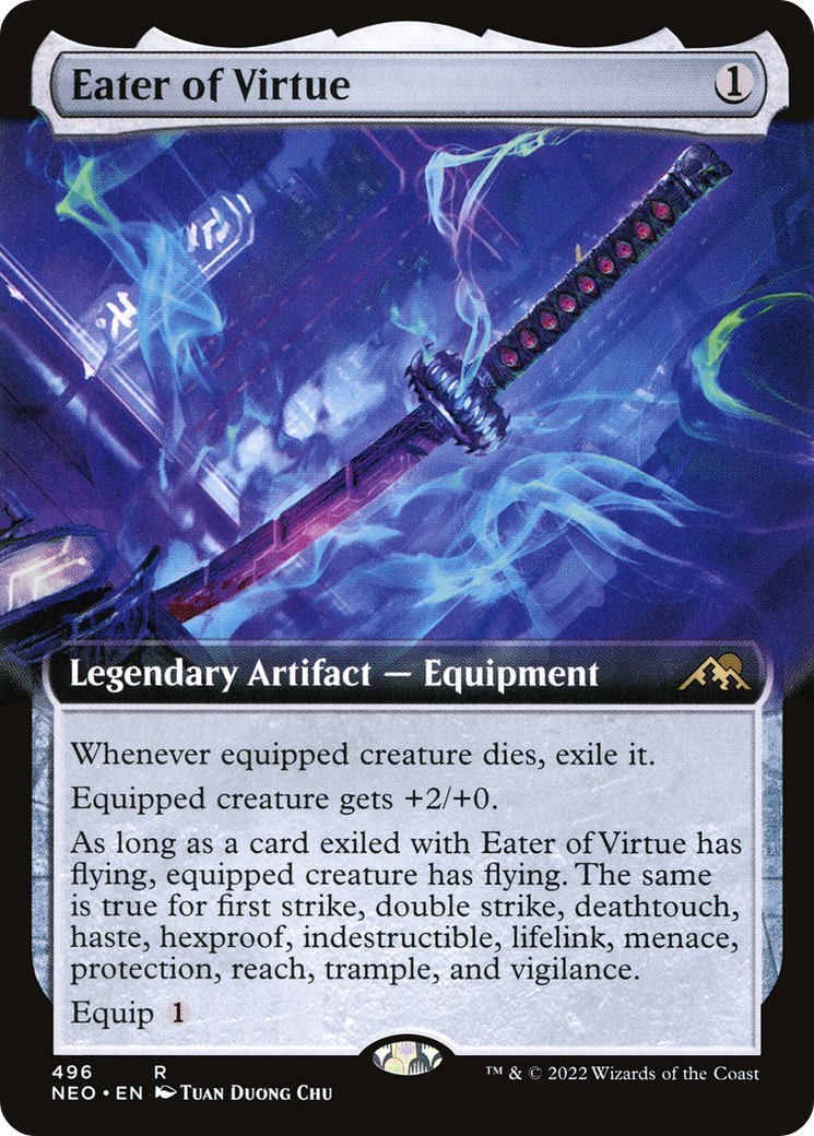 Eater of Virtue (Extended Art) (NEO-496) - Kamigawa: Neon Dynasty: (Extended Art) Foil-1