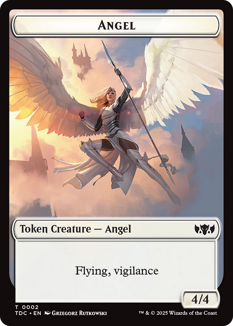 Angel // Spirit Double-Sided Token [Tarkir: Dragonstorm Commander Tokens]-1