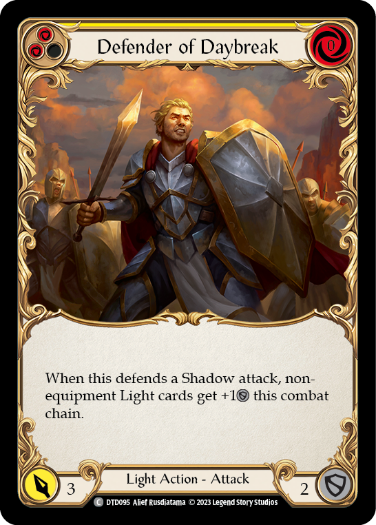 Defender of Daybreak (Yellow) [DTD095] (Dusk Till Dawn)  Rainbow Foil-2