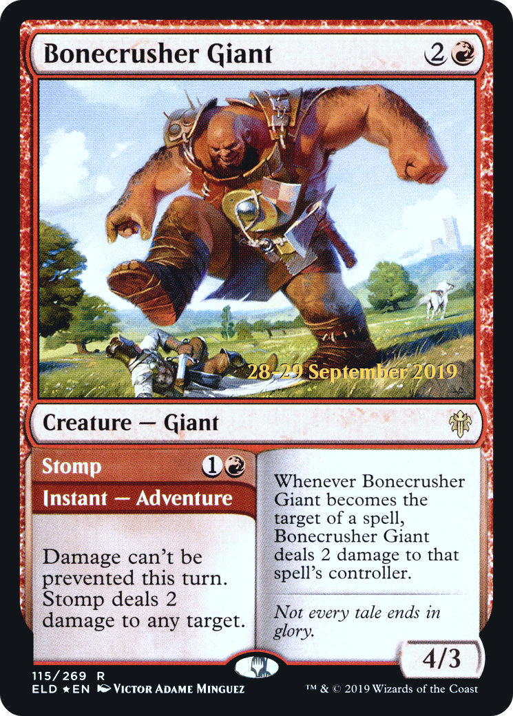 Bonecrusher Giant // Stomp [Throne of Eldraine Prerelease Promos]-1