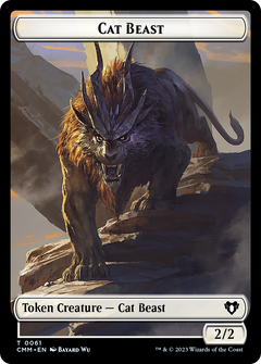 Cleric // Cat Beast Double-Sided Token [Commander Masters Tokens]-2