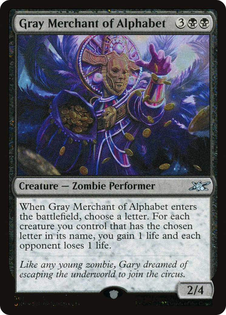 Gray Merchant of Alphabet (Galaxy Foil) [Unfinity]-1